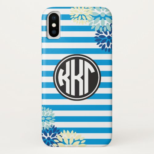 Kappa Kappa Gamma  Monogram Stripe Pattern iPhone X Case