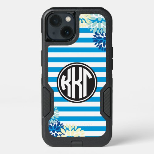 Kappa Kappa Gamma  Monogram Stripe Pattern iPhone 13 Case