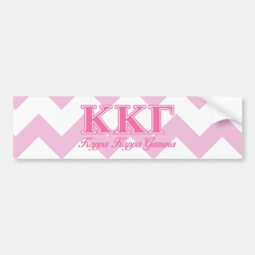 Kappa Kappa Gamma Pink Letters Bumper Sticker