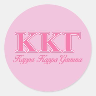 Kappa Kappa Gamma Pink Letters Classic Round Sticker