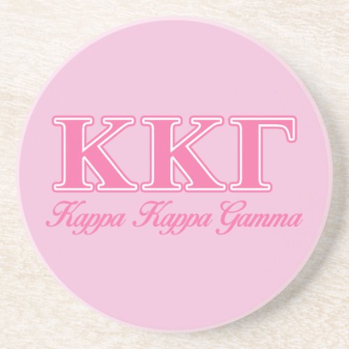 Kappa Kappa Gamma Pink Letters Drink Coaster