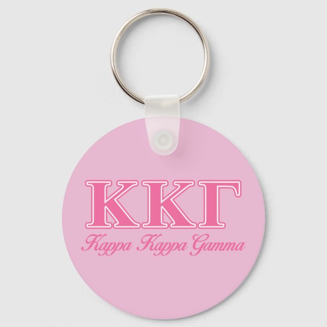 Kappa Kappa Gamma Pink Letters Keychain (Front)