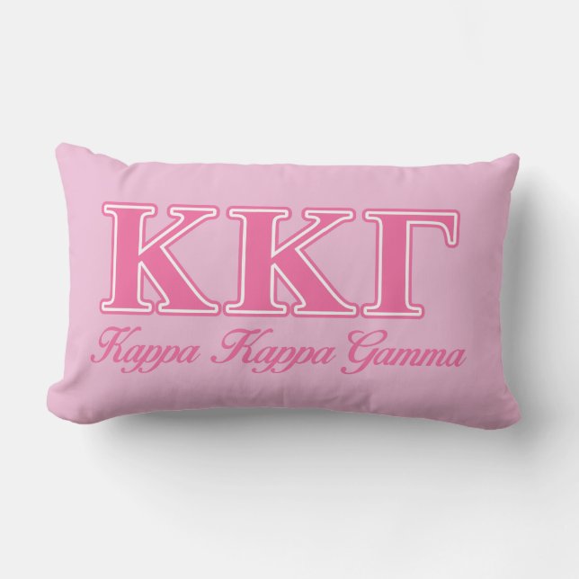 Kappa Kappa Gamma Pink Letters Lumbar Pillow (Front)