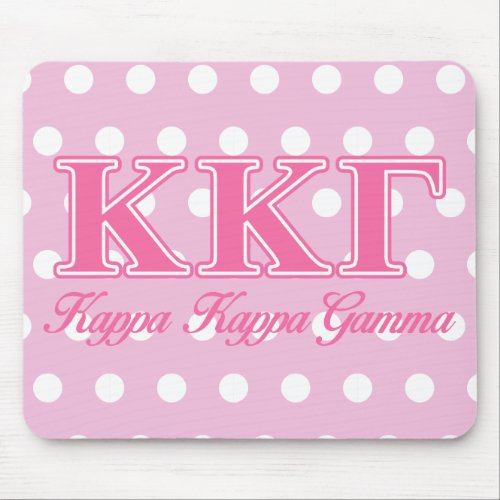 Kappa Kappa Gamma Pink Letters Mouse Pad