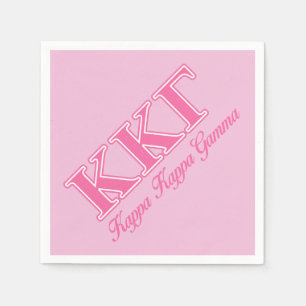Kappa Kappa Gamma Pink Letters Paper Napkins