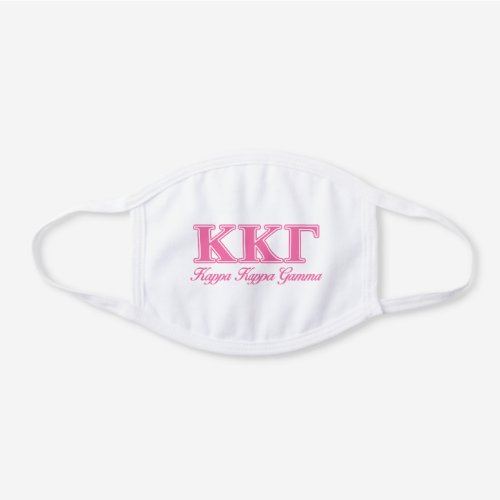 Kappa Kappa Gamma Pink Letters White Cotton Face Mask