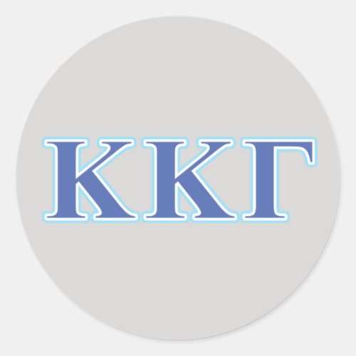 Kappa Kappa Gamma Royal Blue and Baby Blue Letters Classic Round Sticker