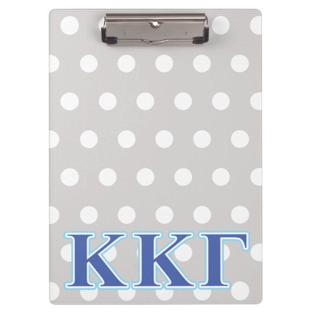 Kappa Kappa Gamma Royal Blue and Baby Blue Letters Clipboard (Front)
