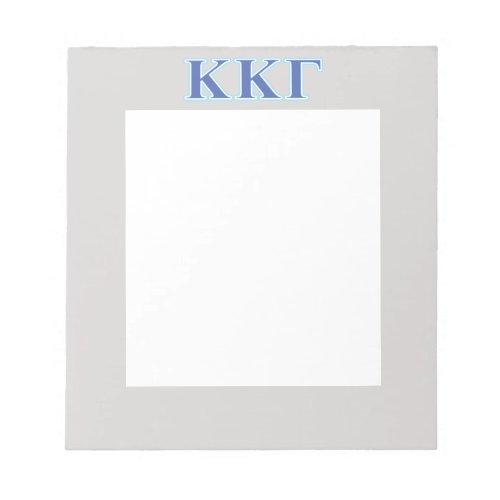 Kappa Kappa Gamma Royal Blue and Baby Blue Letters Notepad
