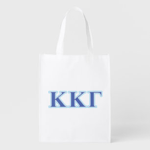Kappa Kappa Gamma Royal Blue and Baby Blue Letters Reusable Grocery Bag