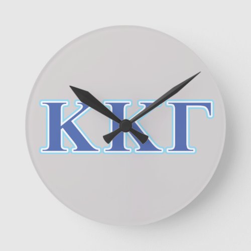 Kappa Kappa Gamma Royal Blue and Baby Blue Letters Round Clock