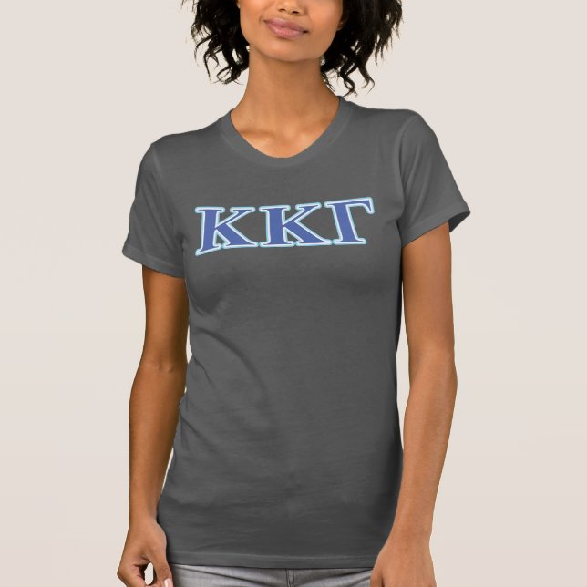 Kappa Kappa Gamma Royal Blue and Baby Blue Letters T-Shirt (Front)