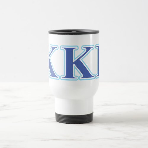 Kappa Kappa Gamma Royal Blue and Baby Blue Letters Travel Mug