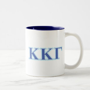 Kappa Kappa Gamma Royal Blue and Baby Blue Letters Two-Tone Coffee Mug