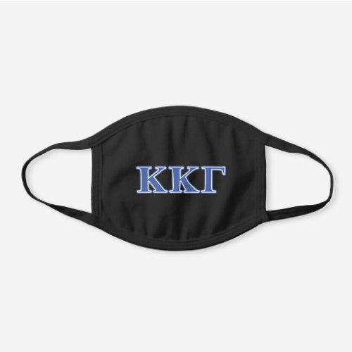 Kappa Kappa Gamma Royal Blue Letters Black Cotton Face Mask