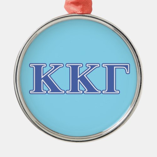 Kappa Kappa Gamma Royal Blue Letters Metal Ornament