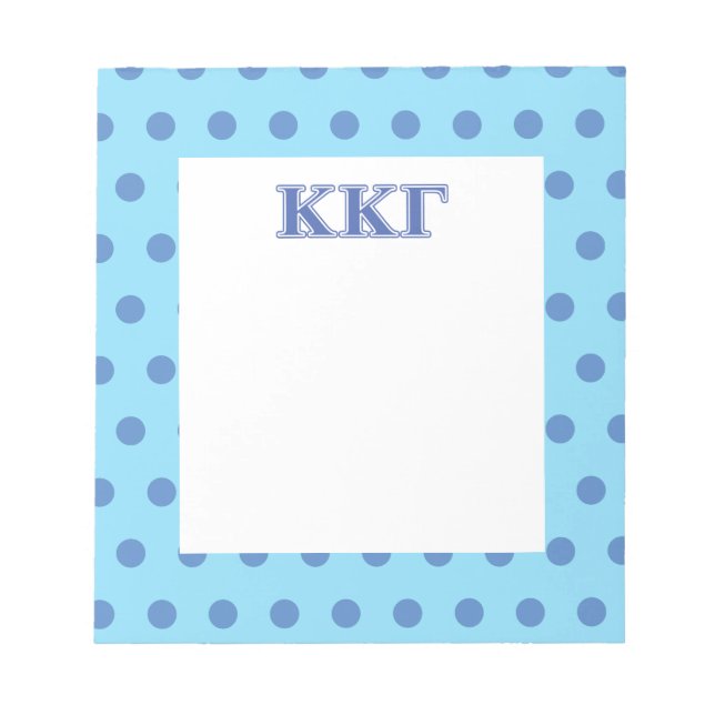 Kappa Kappa Gamma Royal Blue Letters Notepad (Front)