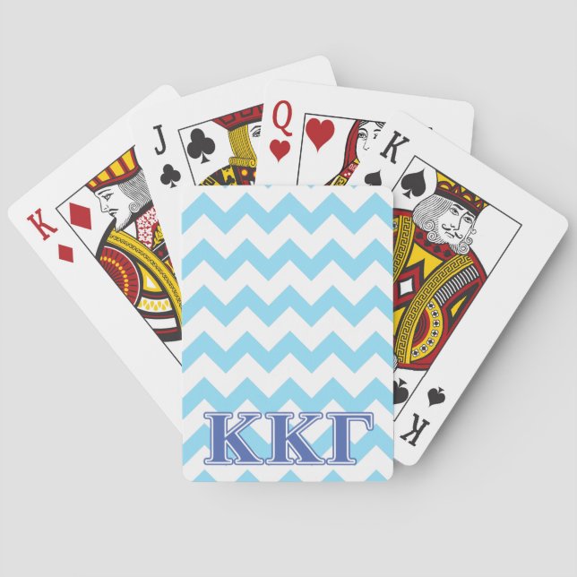 Kappa Kappa Gamma Royal Blue Letters Poker Cards (Back)