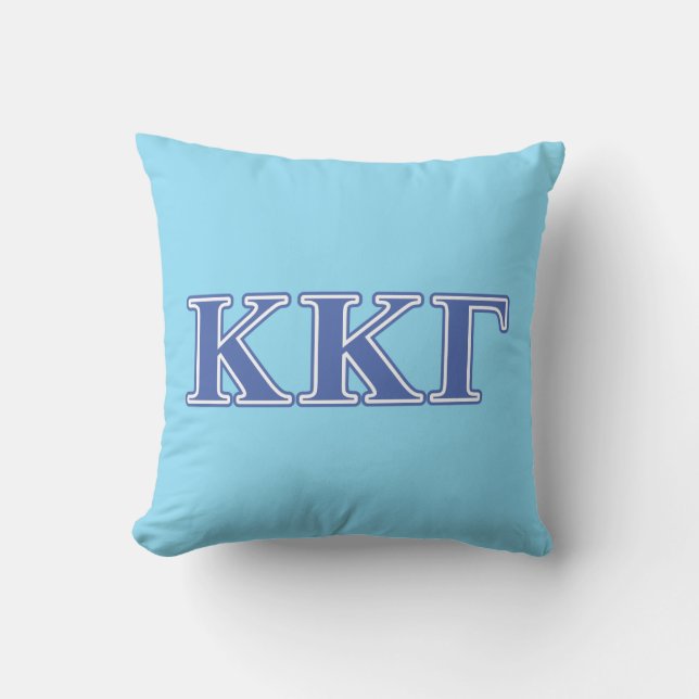 Kappa Kappa Gamma Royal Blue Letters Throw Pillow (Front)