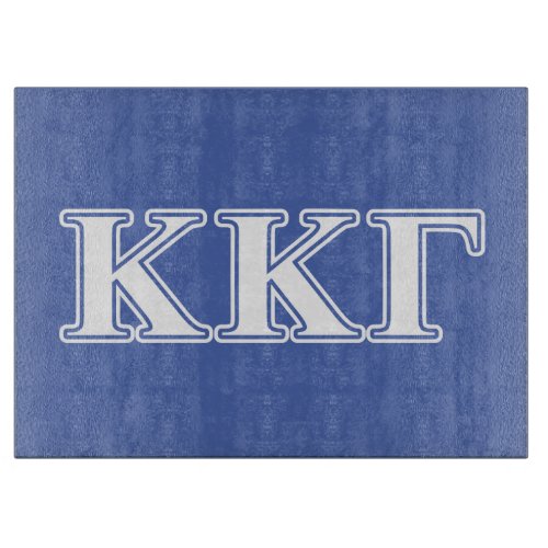 Kappa Kappa Gamma White and Royal Blue Letters Cutting Board