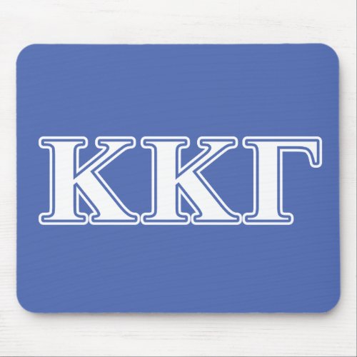 Kappa Kappa Gamma White and Royal Blue Letters Mouse Pad