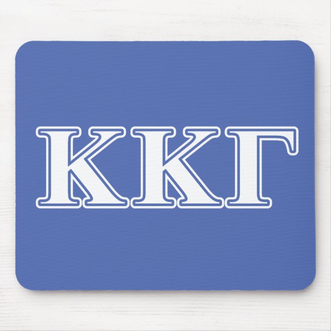 Kappa Kappa Gamma White and Royal Blue Letters Mouse Pad (Front)