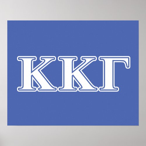 Kappa Kappa Gamma White and Royal Blue Letters Poster
