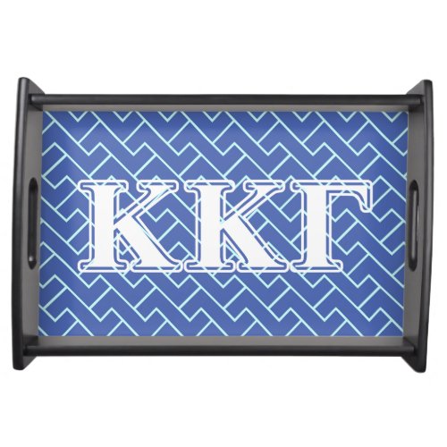 Kappa Kappa Gamma White and Royal Blue Letters Serving Tray
