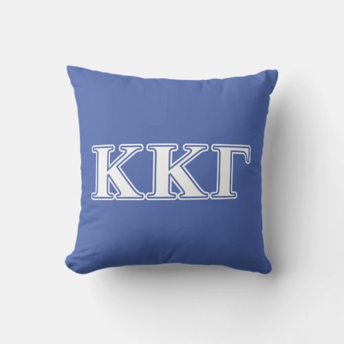 Kappa Kappa Gamma White and Royal Blue Letters Throw Pillow