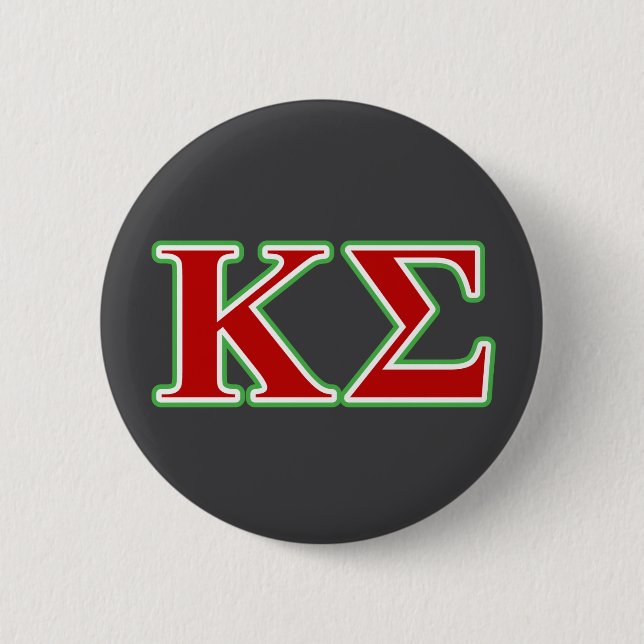 Kappa Sigma Red and Green Letters Button (Front)