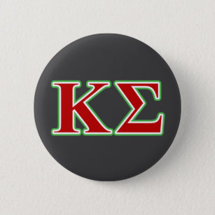 Kappa Sigma Red and Green Letters Button