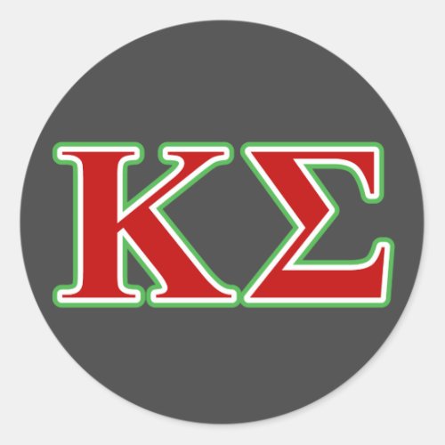 Kappa Sigma Red and Green Letters Classic Round Sticker