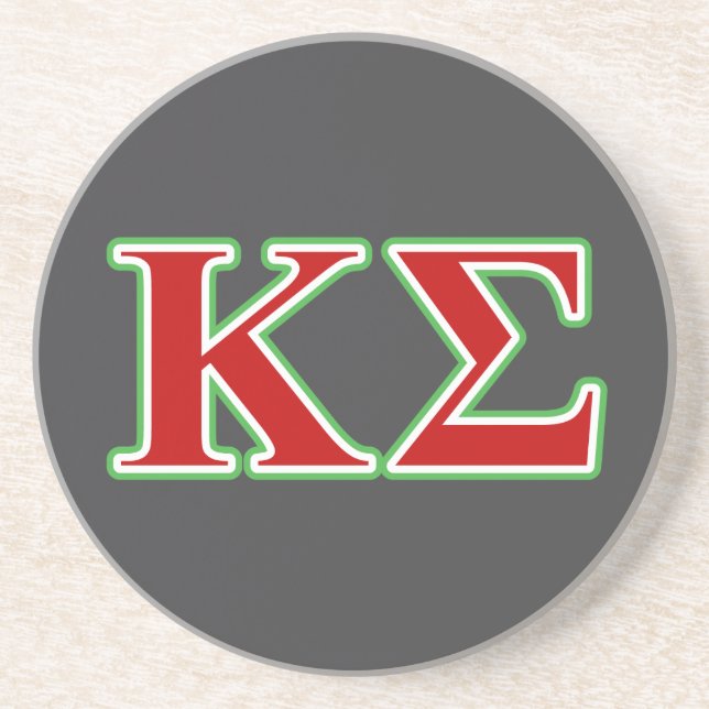 Kappa Sigma Red and Green Letters Coaster (Front)