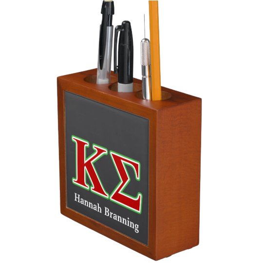 Kappa Sigma Red And Green Letters Desk Organizer Zazzle Com