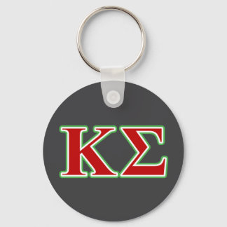 Kappa Sigma Red and Green Letters Keychain