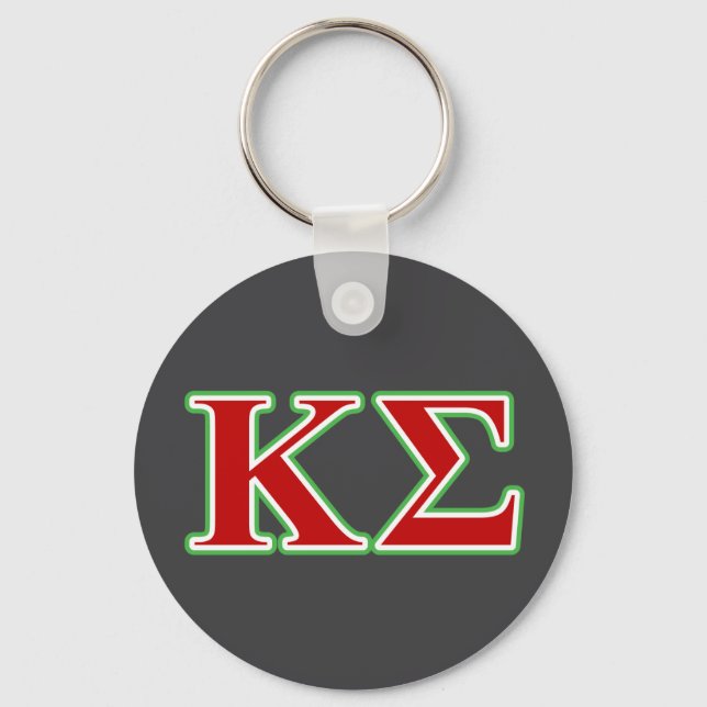 Kappa Sigma Red and Green Letters Keychain (Front)