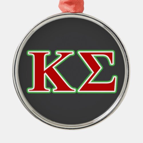 Kappa Sigma Red and Green Letters Metal Ornament