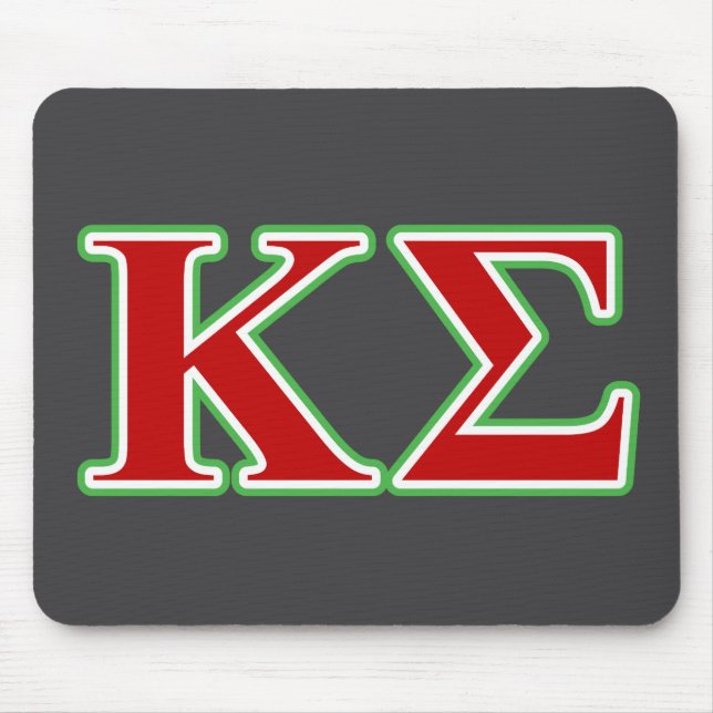 Kappa Sigma Red and Green Letters Mouse Pad (Front)