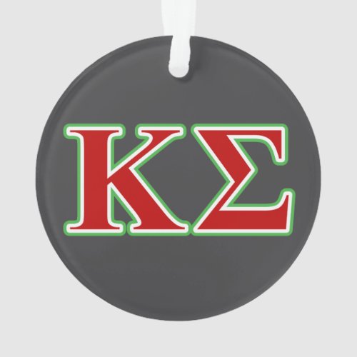 Kappa Sigma Red and Green Letters Ornament