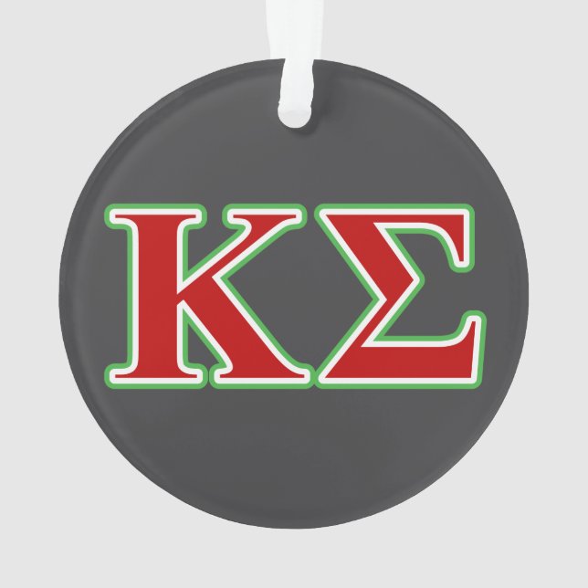 Kappa Sigma Red and Green Letters Ornament (Back)