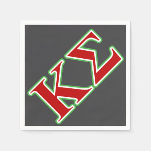 Kappa Sigma Red and Green Letters Paper Napkins