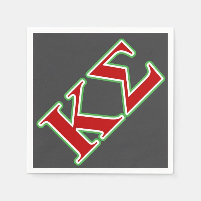 Kappa Sigma Red and Green Letters Paper Napkins (Front)