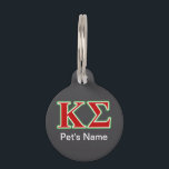 Kappa Sigma Red and Green Letters Pet Name Tag<br><div class="desc">Check out these official Kappa Sigma designs! Personalize your own Greek merchandise on Zazzle.com! Click the Customize button to insert your own name, class year, or club to make a unique product. Try adding text using various fonts & view a preview of your design! Zazzle's easy to customize products have...</div>