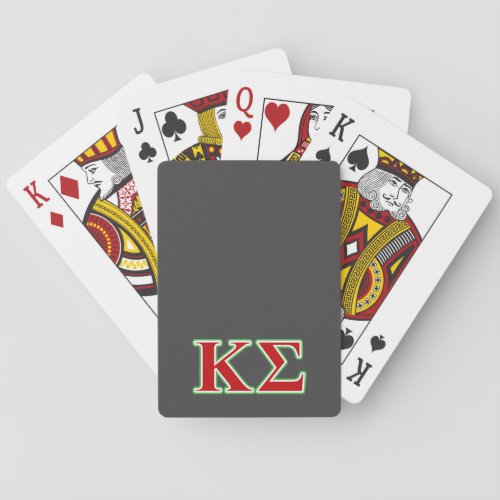 Kappa Sigma Red and Green Letters Poker Cards
