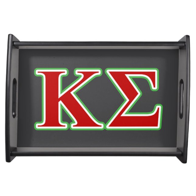 Kappa Sigma Red and Green Letters Serving Tray (Front)