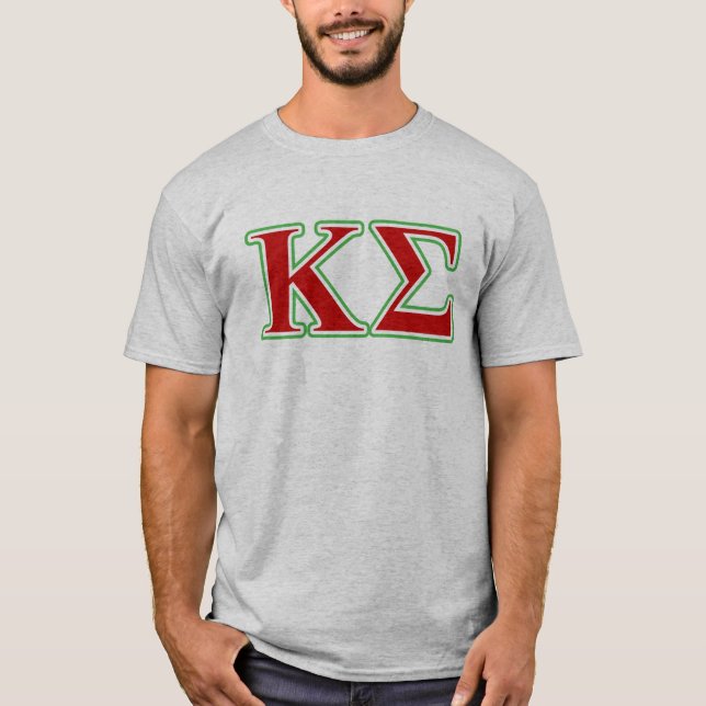 Kappa Sigma Red and Green Letters T-Shirt (Front)
