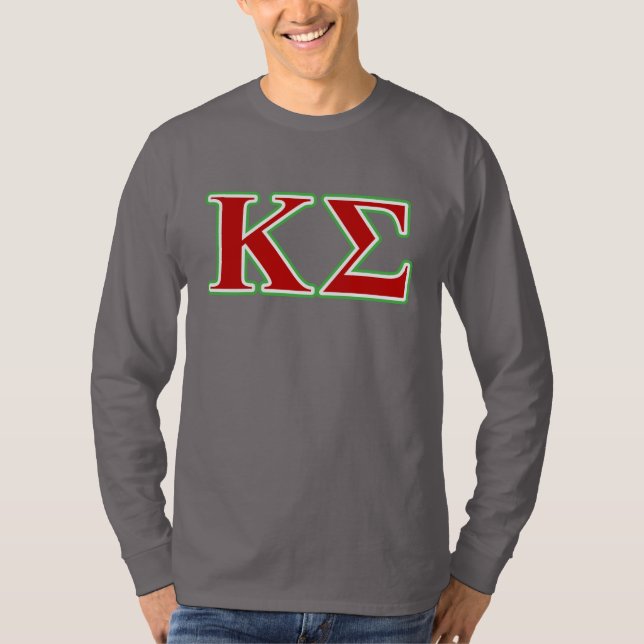 Kappa Sigma Red and Green Letters T-Shirt (Front)