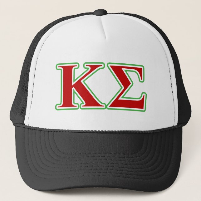 Kappa Sigma Red and Green Letters Trucker Hat (Front)