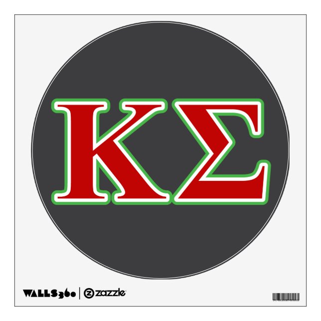 Kappa Sigma Red and Green Letters Wall Decal (Front)