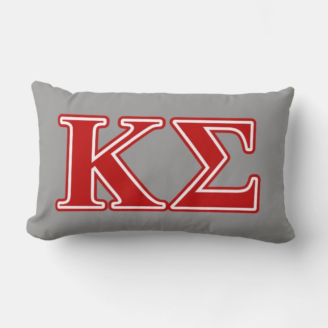 Kappa Sigma Red Letters Lumbar Pillow (Front)